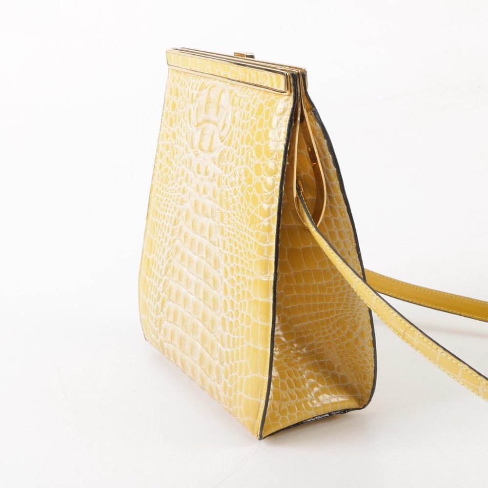 ✧ Retta Wolff • Yellow "ligator" purse - Picture 5 of 12